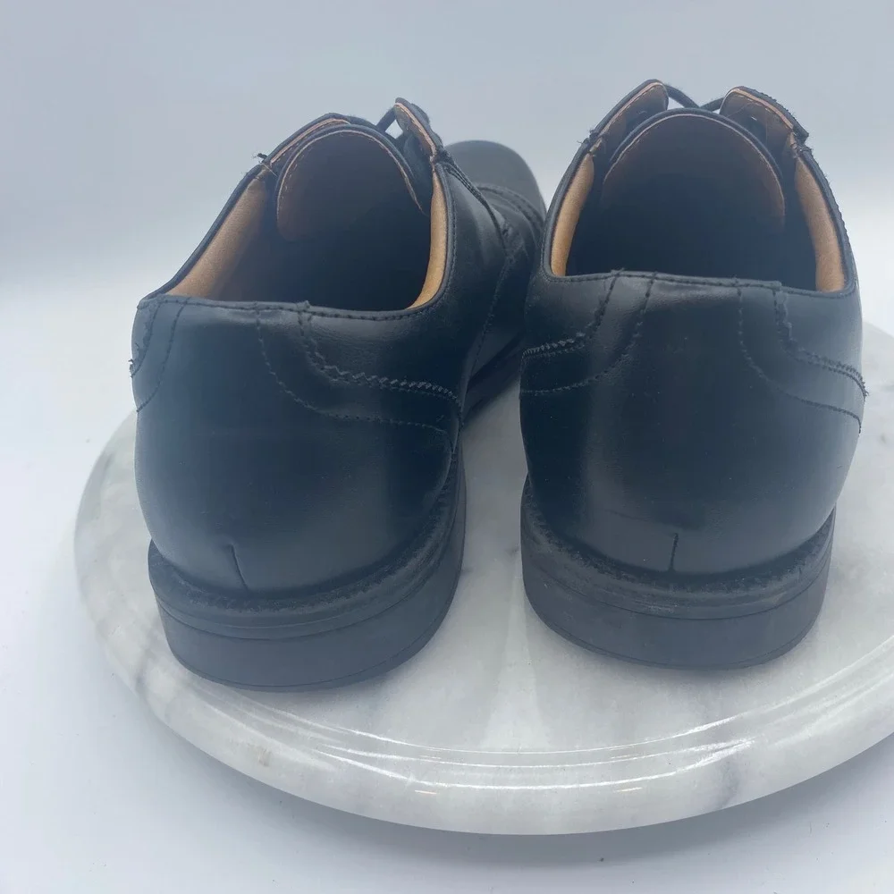 George Mens 7.5 Dress Shoes Black MNGE22GN002L Cap Toe Lace Up Derby